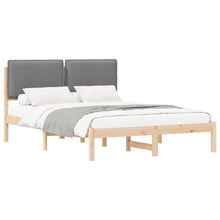 Bedframe met Gevoerd Hoofdgedeelte Lichtgrijs 160 x 200 cm