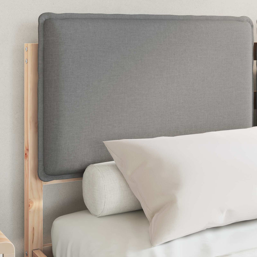 Bedframe met Gevoerd Hoofdgedeelte Lichtgrijs 140 x 200 cm