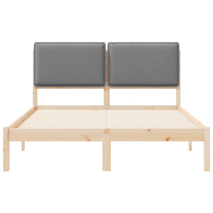 Bedframe met Gevoerd Hoofdgedeelte Lichtgrijs 140 x 200 cm
