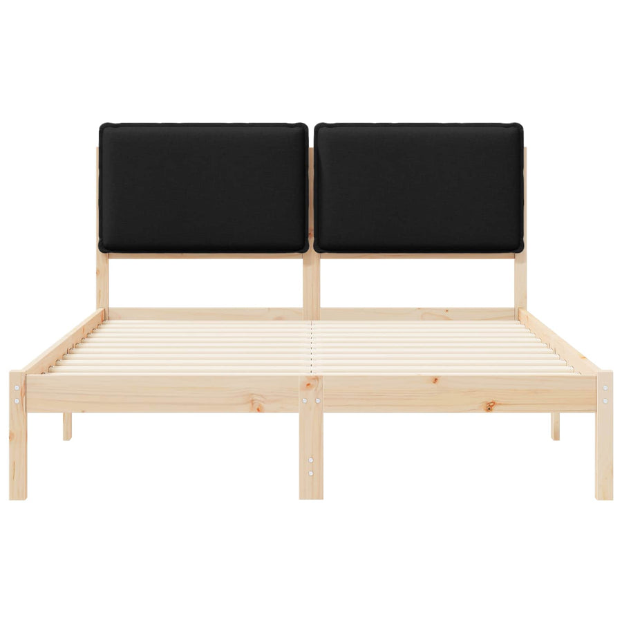 Bedframe met Gevoerd Hoofdgedeelte Zwart 140 x 200 cm