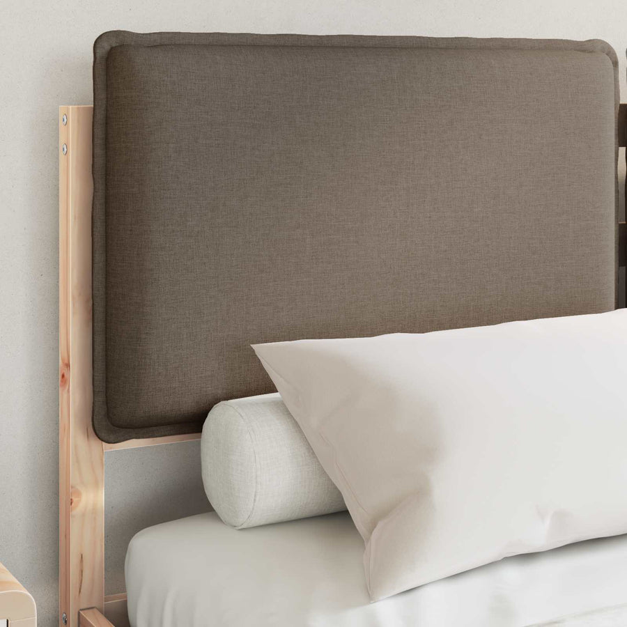 Bedframe met Gevoerd Hoofdgedeelte Taupe 140 x 200 cm