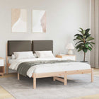 Upholstered Bed Frame Taupe 140 x 200 cm
