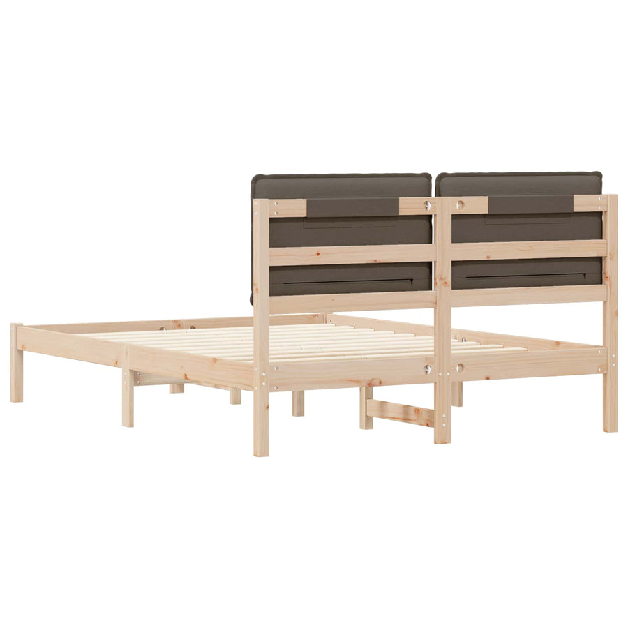 Bedframe met Gevoerd Hoofdgedeelte Taupe 140 x 200 cm