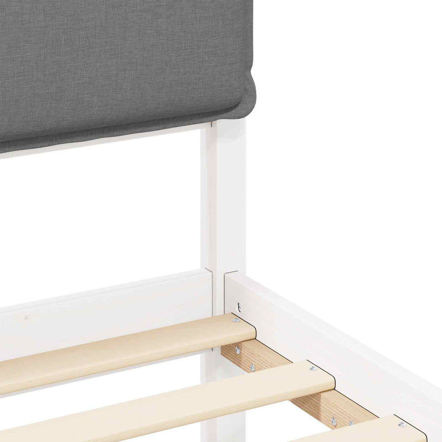 Bedframe met Gevoerd Hoofdgedeelte Lichtgrijs 140 x 200 cm