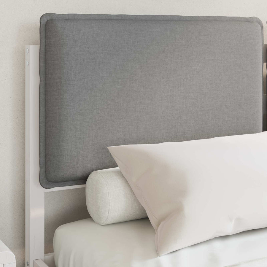Bedframe met Gevoerd Hoofdgedeelte Lichtgrijs 140 x 200 cm