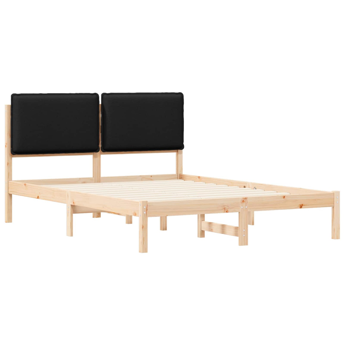 Bedframe met Gevoerd Hoofdgedeelte Zwart 120 x 200 cm