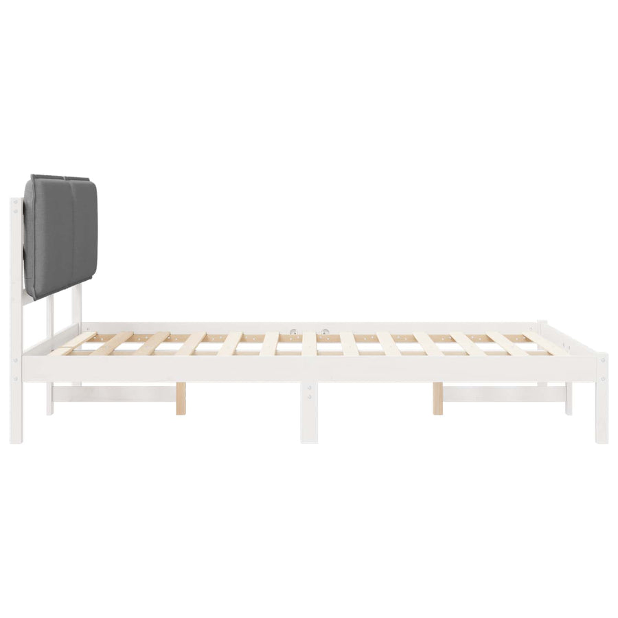 Bedframe met Gevoerd Hoofdgedeelte Lichtgrijs 120 x 200 cm