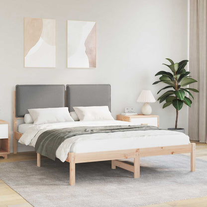 Bedframe met Gevoerd Hoofdgedeelte Lichtgrijs 140 x 190 cm