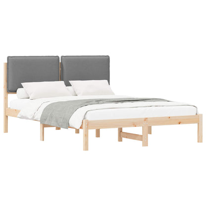 Bedframe met Gevoerd Hoofdgedeelte Lichtgrijs 140 x 190 cm