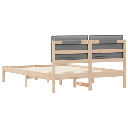 Bedframe met Gevoerd Hoofdgedeelte Lichtgrijs 140 x 190 cm