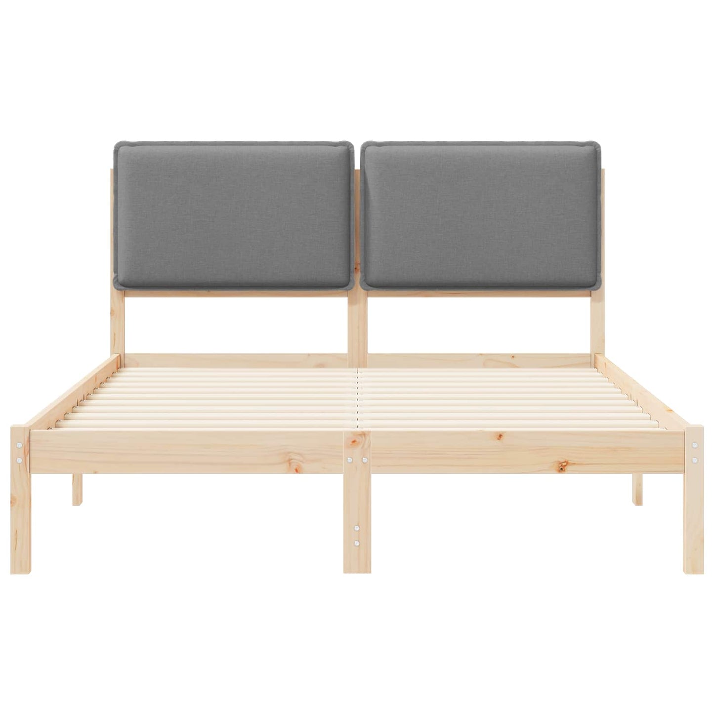 Bedframe met Gevoerd Hoofdgedeelte Lichtgrijs 140 x 190 cm