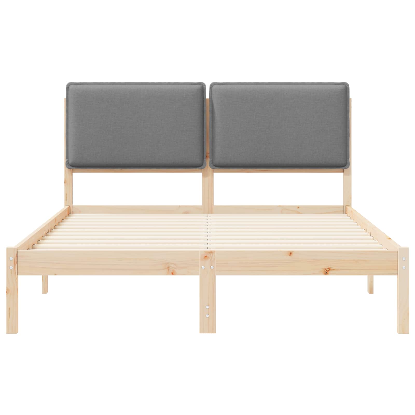 Bedframe met Gevoerd Hoofdgedeelte Lichtgrijs 140 x 190 cm