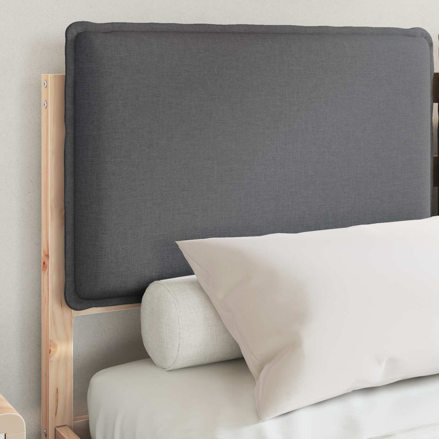 Bedframe met Gevoerd Hoofdgedeelte Donkergrijs 140 x 190 cm