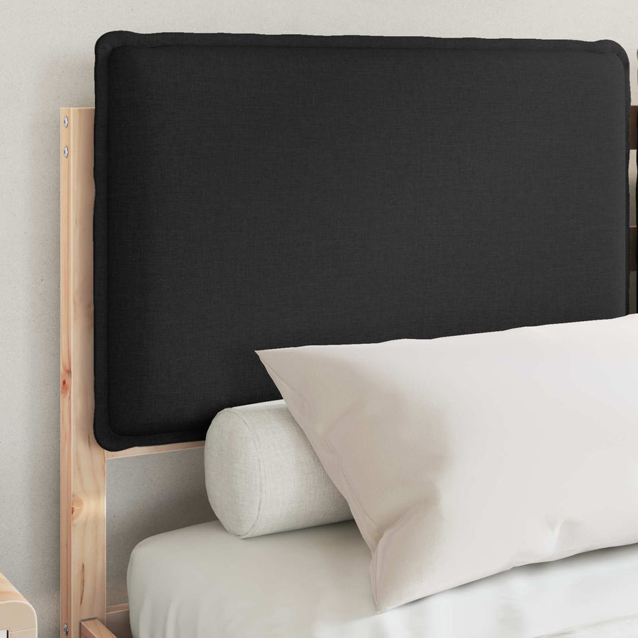 Bedframe met Gevoerd Hoofdgedeelte Zwart 140 x 190 cm