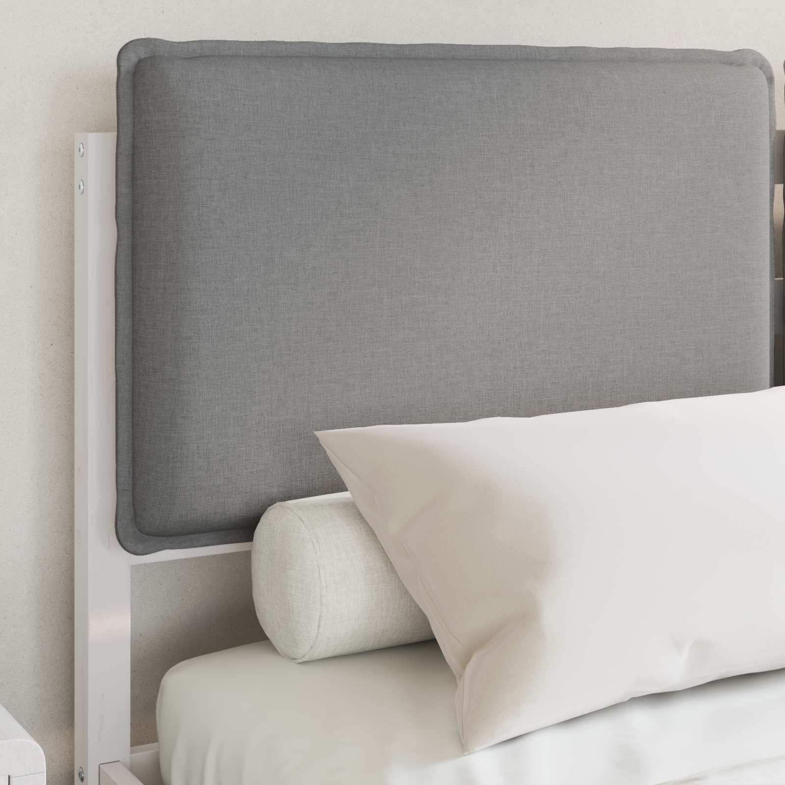 Bedframe met Gevoerd Hoofdgedeelte Lichtgrijs 140 x 190 cm
