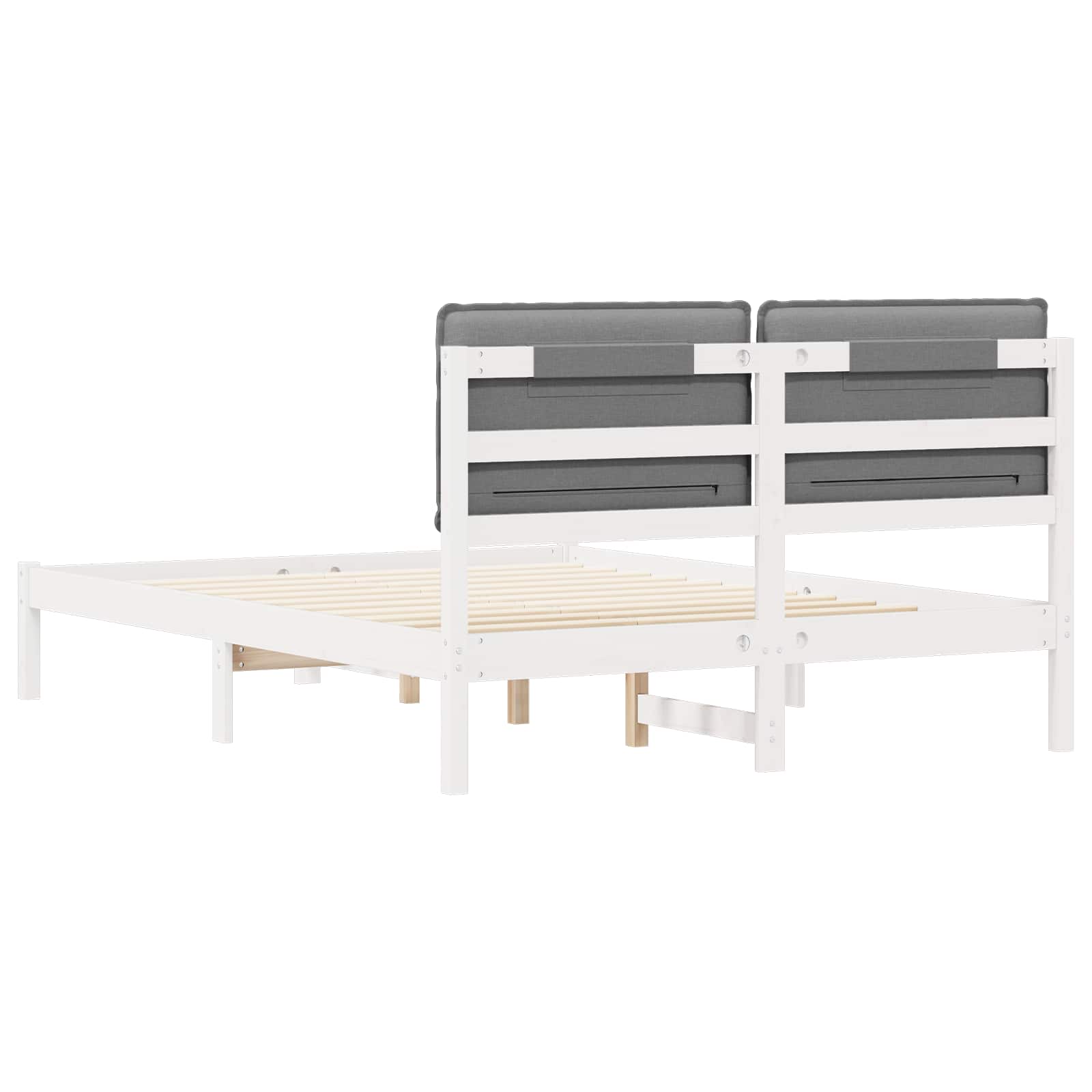 Bedframe met Gevoerd Hoofdgedeelte Lichtgrijs 140 x 190 cm