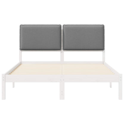 Bedframe met Gevoerd Hoofdgedeelte Lichtgrijs 140 x 190 cm