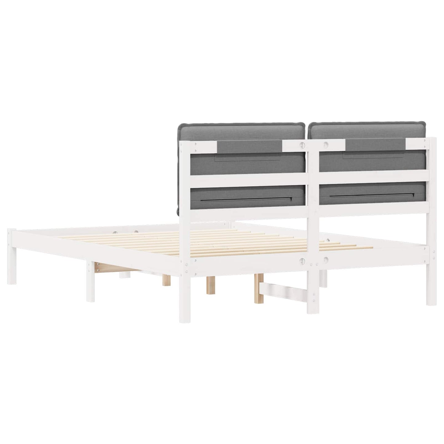 Bedframe met Gevoerd Hoofdgedeelte Lichtgrijs 135 x 190 cm