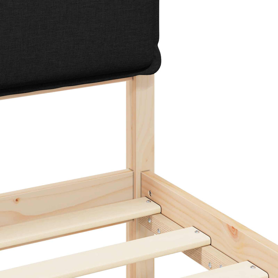 Bedframe met Gevoerd Hoofdgedeelte Zwart 120 x 190 cm