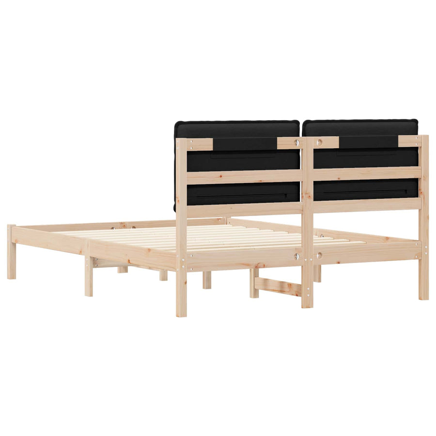 Bedframe met Gevoerd Hoofdgedeelte Zwart 120 x 190 cm