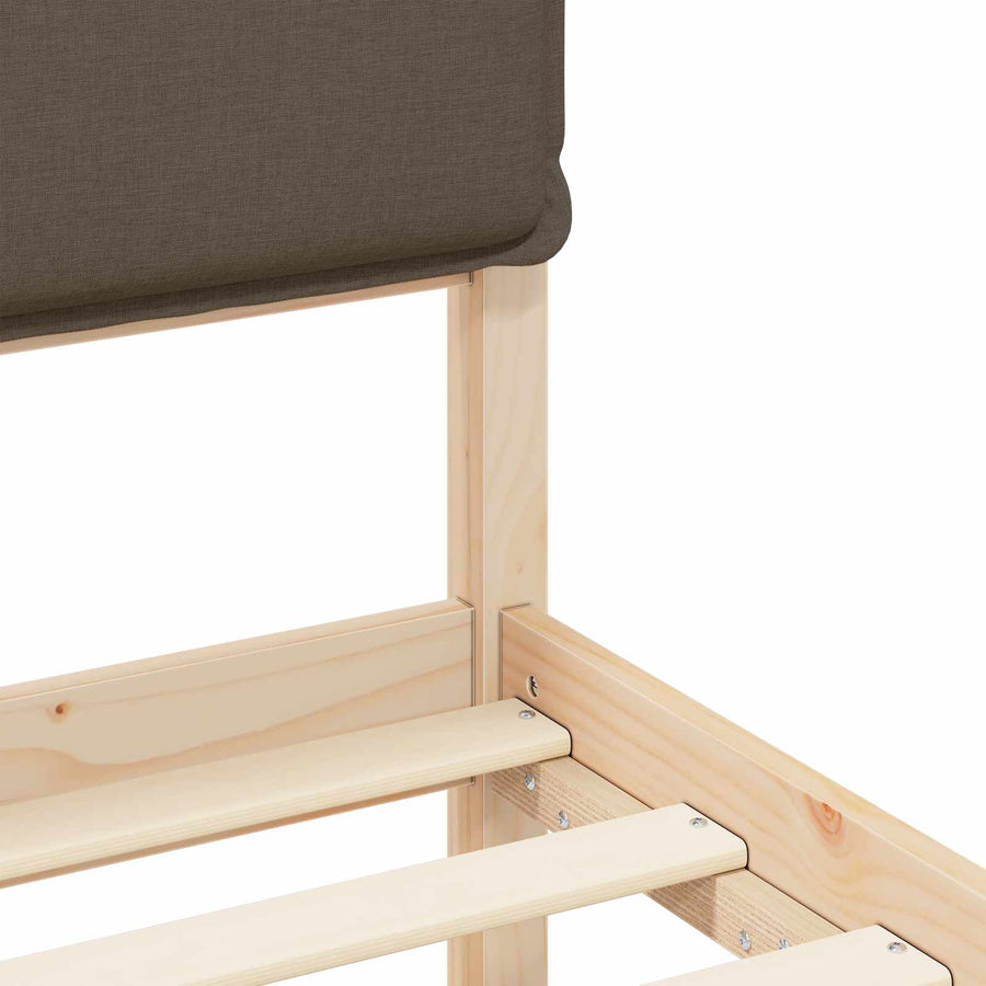 Bedframe met Gevoerd Hoofdgedeelte Taupe 120 x 190 cm