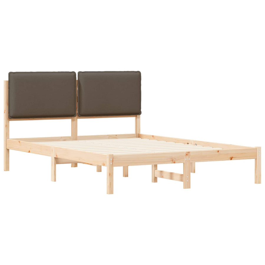Bedframe met Gevoerd Hoofdgedeelte Taupe 120 x 190 cm