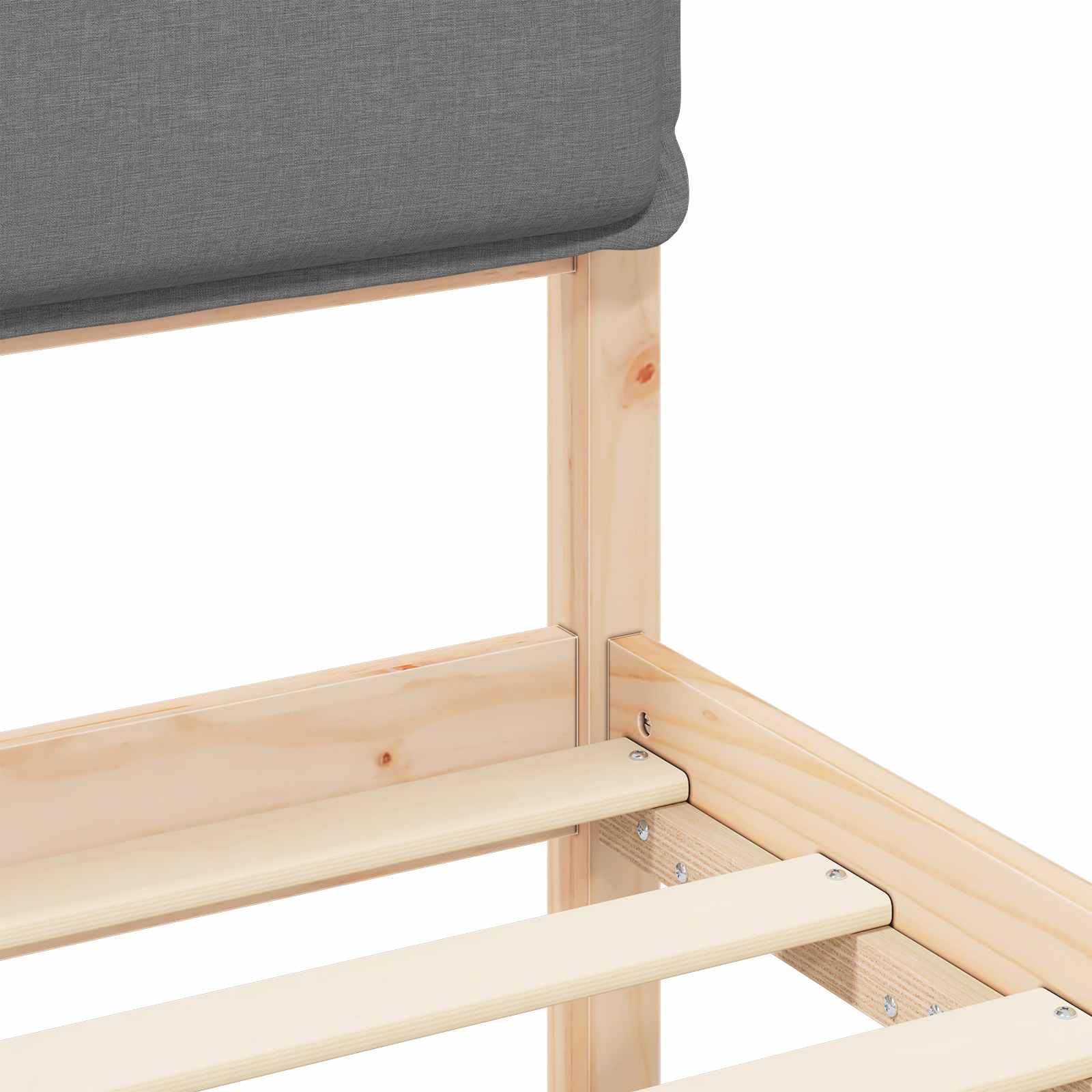 Bedframe met Gevoerd Hoofdgedeelte Lichtgrijs 100 x 200 cm
