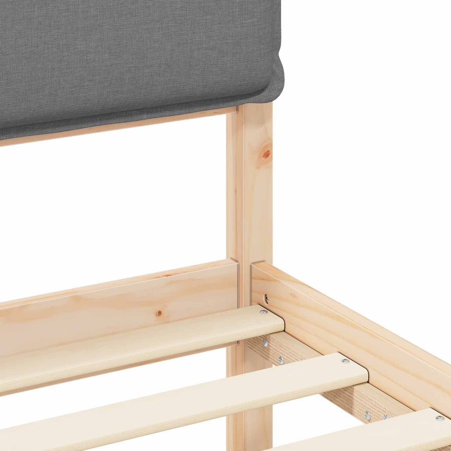 Bedframe met Gevoerd Hoofdgedeelte Lichtgrijs 100 x 200 cm