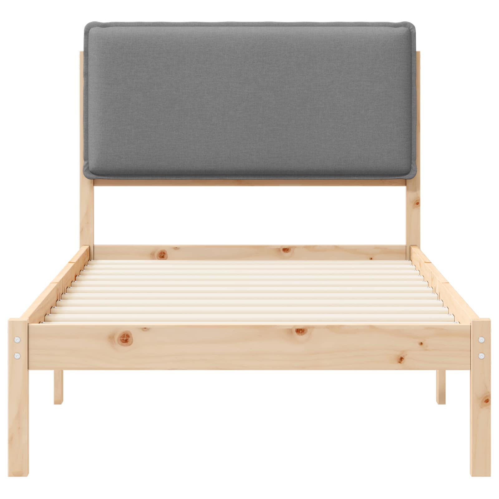 Bedframe met Gevoerd Hoofdgedeelte Lichtgrijs 100 x 200 cm
