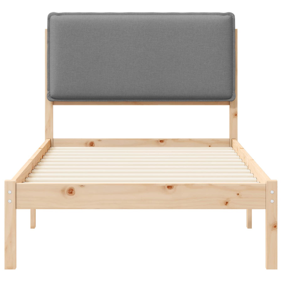 Bedframe met Gevoerd Hoofdgedeelte Lichtgrijs 100 x 200 cm