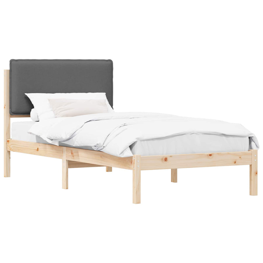 Bedframe met Gevoerd Hoofdgedeelte Donkergrijs 100 x 200 cm