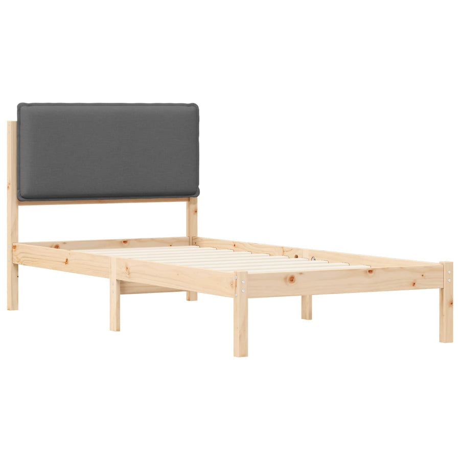 Bedframe met Gevoerd Hoofdgedeelte Donkergrijs 100 x 200 cm