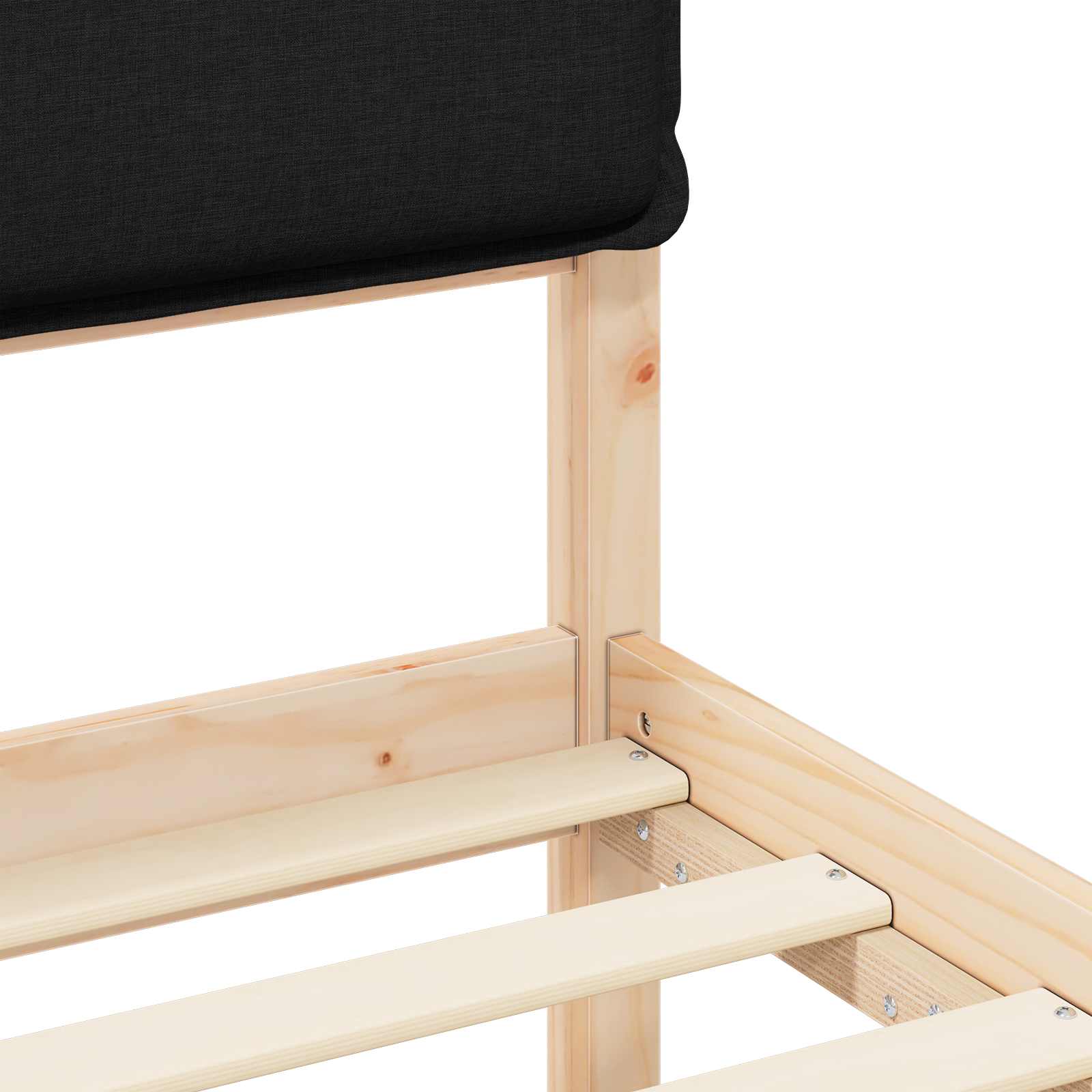 Bedframe met Gevoerd Hoofdgedeelte Zwart 100 x 200 cm