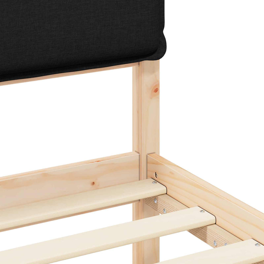 Bedframe met Gevoerd Hoofdgedeelte Zwart 100 x 200 cm