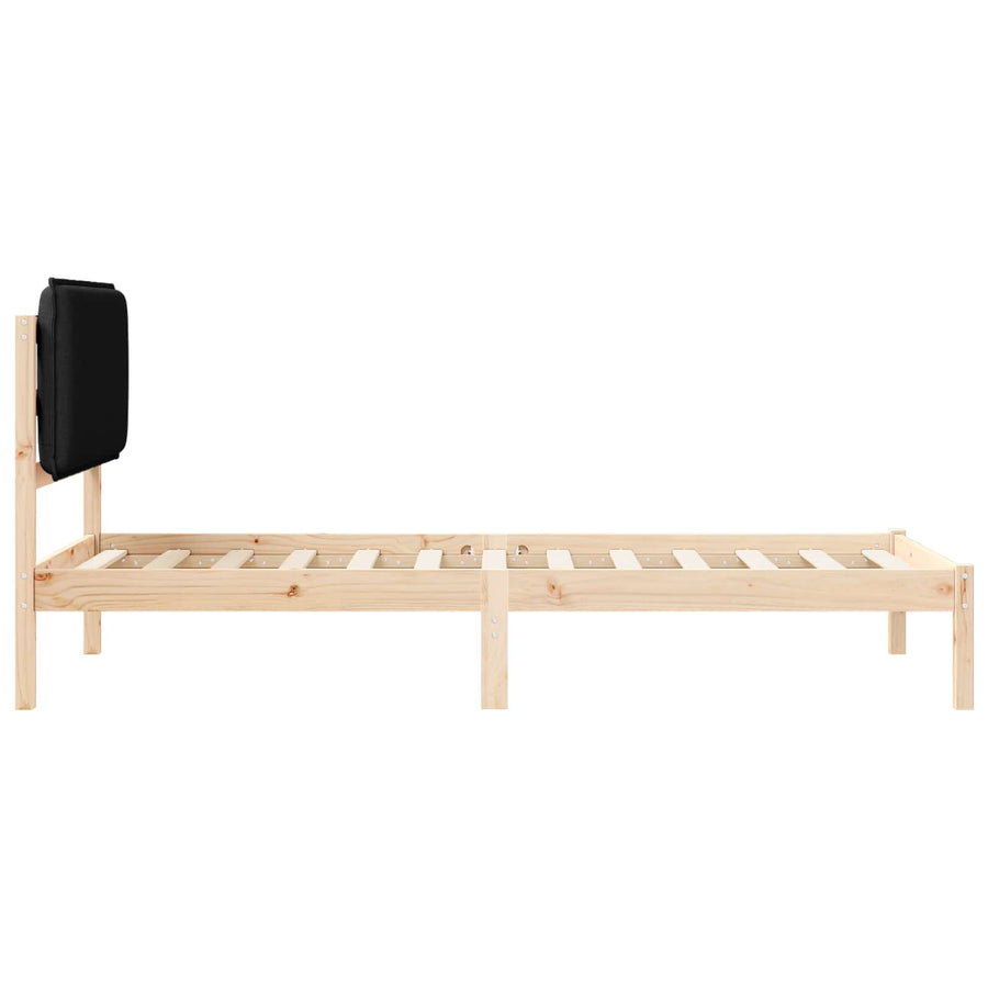 Bedframe met Gevoerd Hoofdgedeelte Zwart 100 x 200 cm
