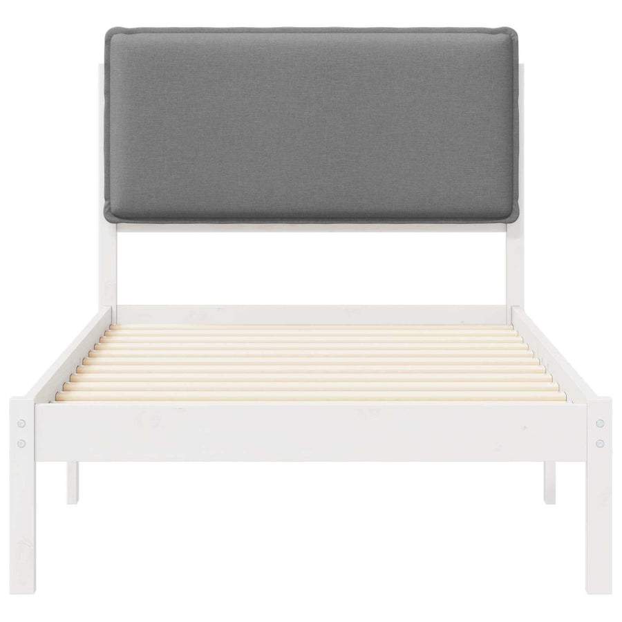 Bedframe met Gevoerd Hoofdgedeelte Lichtgrijs 100 x 200 cm