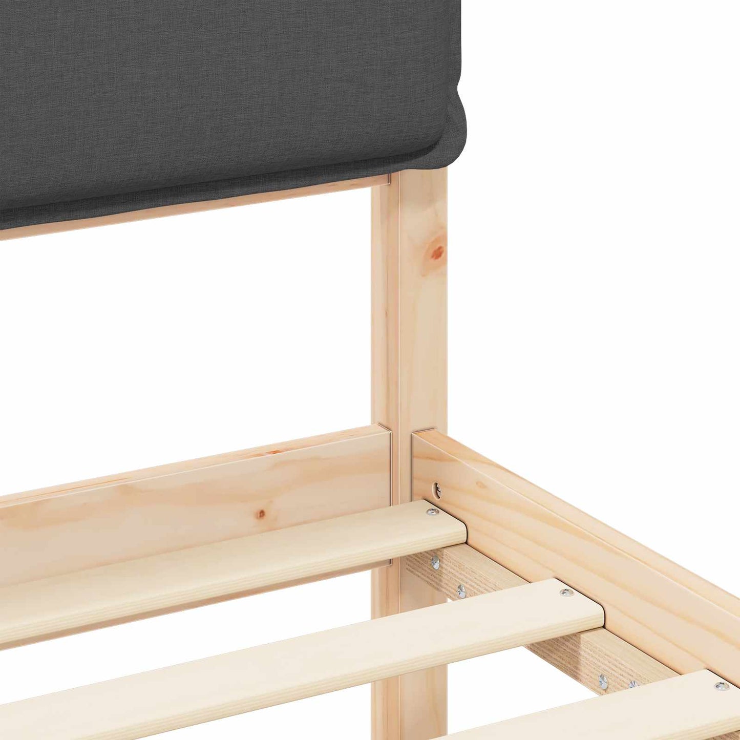 Bedframe met Gevoerd Hoofdgedeelte Bruin en Donkergrijs