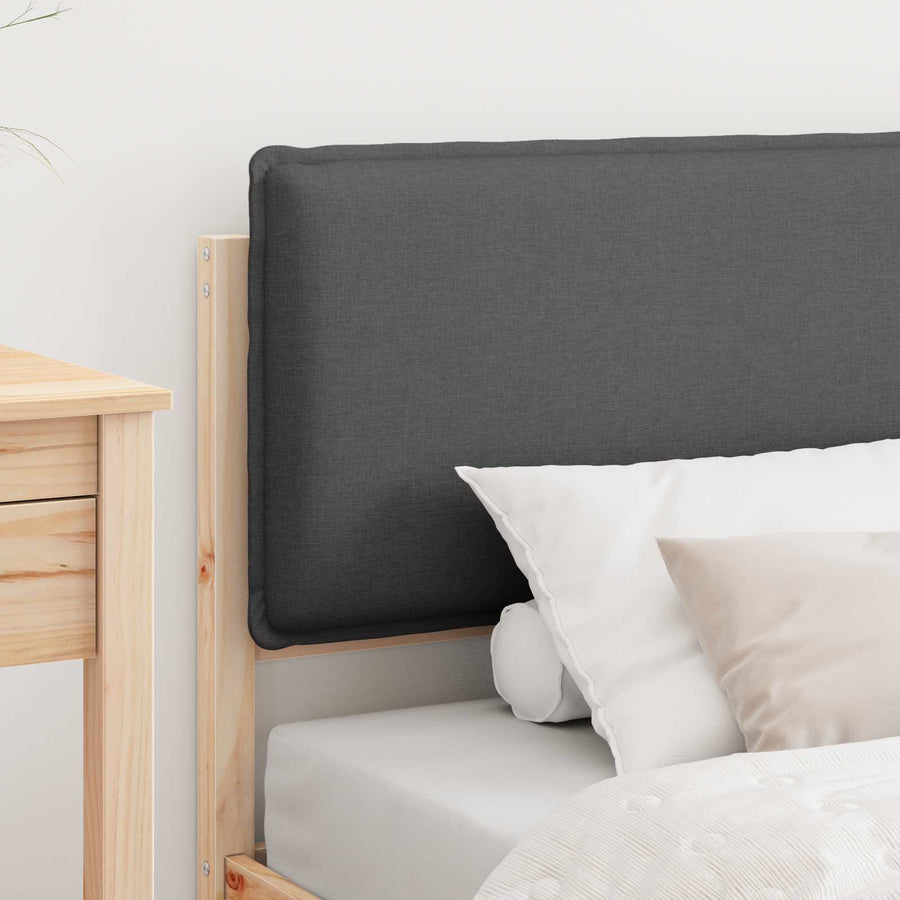 Bedframe met Gevoerd Hoofdgedeelte Bruin en Donkergrijs