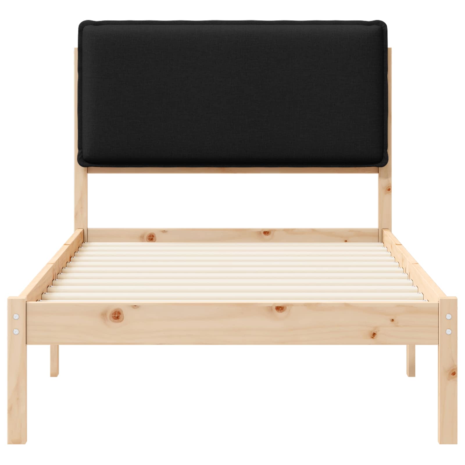 Bedframe met Gevoerd Hoofdgedeelte Zwart 90 x 200 cm