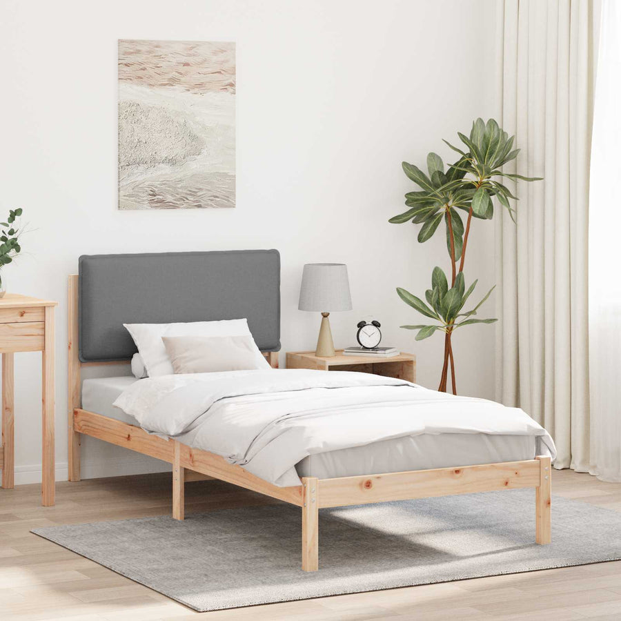 Bedframe met Gevoerd Hoofdgedeelte Lichtgrijs 80 x 200 cm