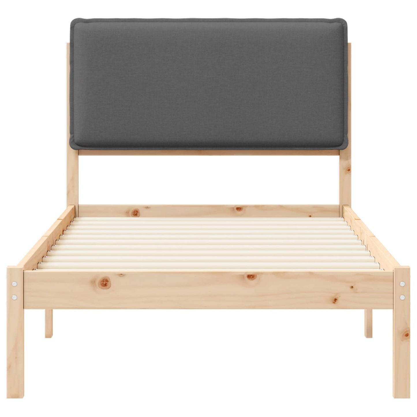 Bedframe met Gevoerd Hoofdgedeelte Donkergrijs 80 x 200 cm