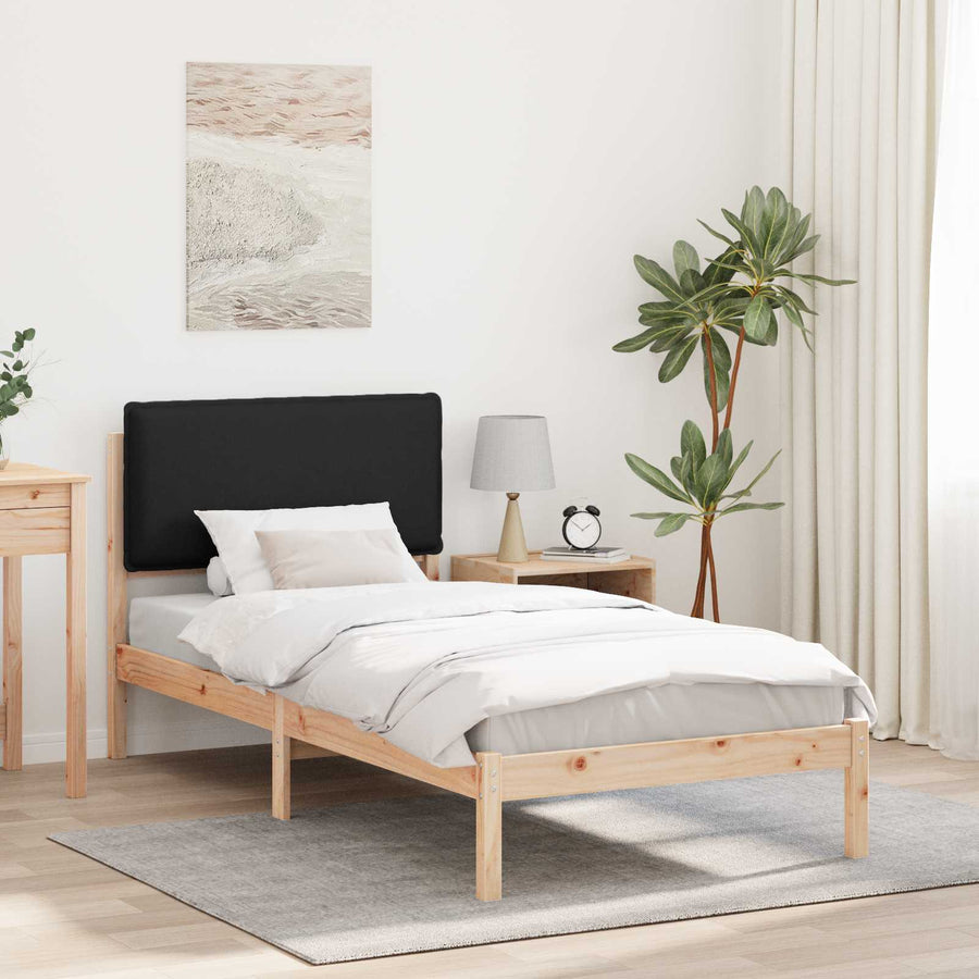 Bedframe met Gevoerd Hoofdgedeelte Zwart 80 x 200 cm