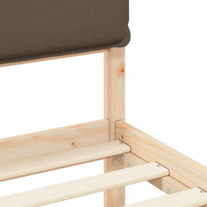 Bedframe met Gevoerd Hoofdgedeelte Taupe 80 x 200 cm