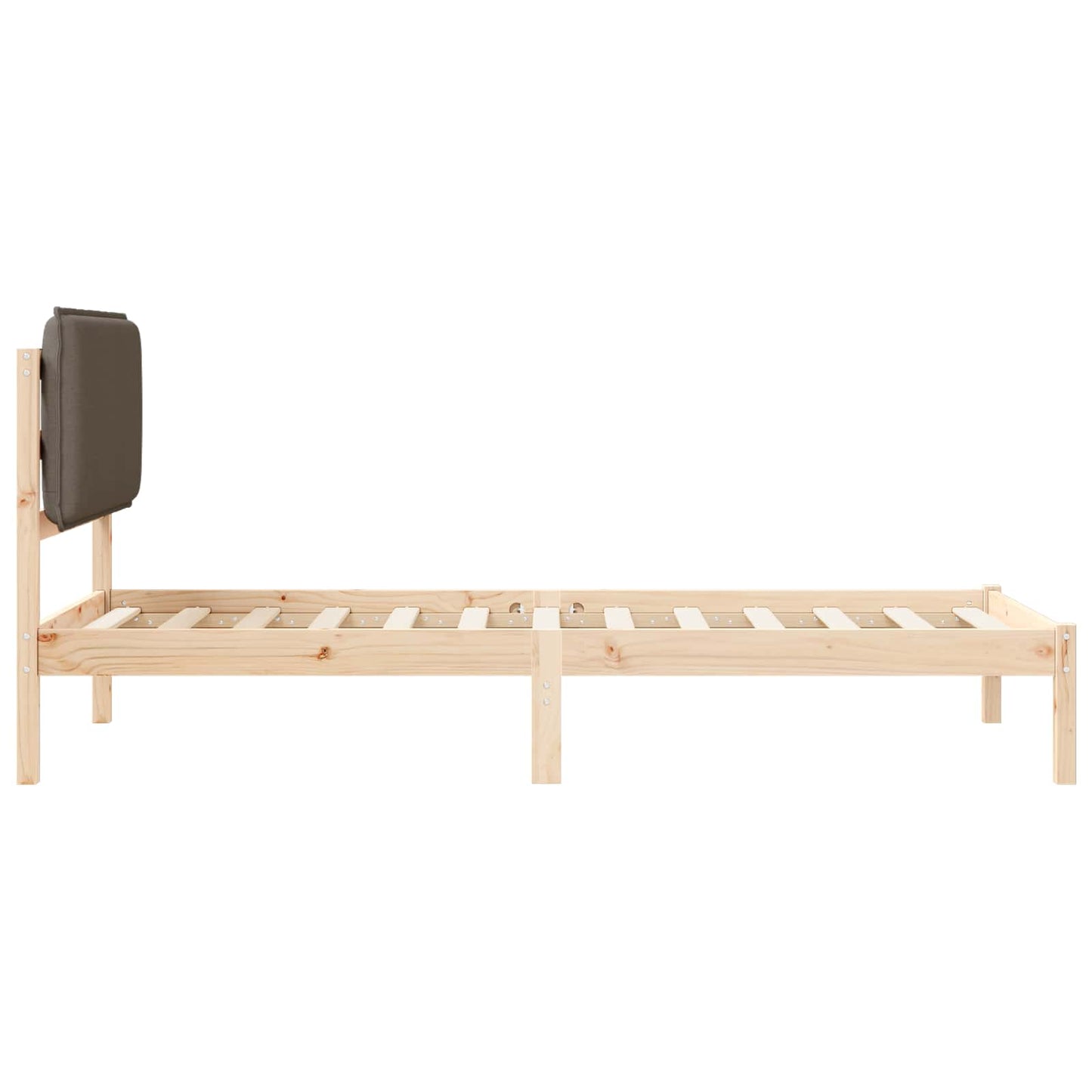 Bedframe met Gevoerd Hoofdgedeelte Taupe 80 x 200 cm