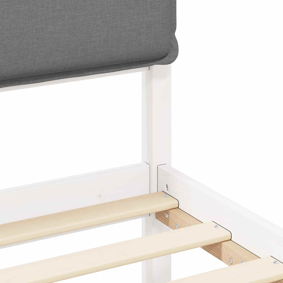 Bedframe met Gevoerd Hoofdgedeelte Lichtgrijs 80 x 200 cm