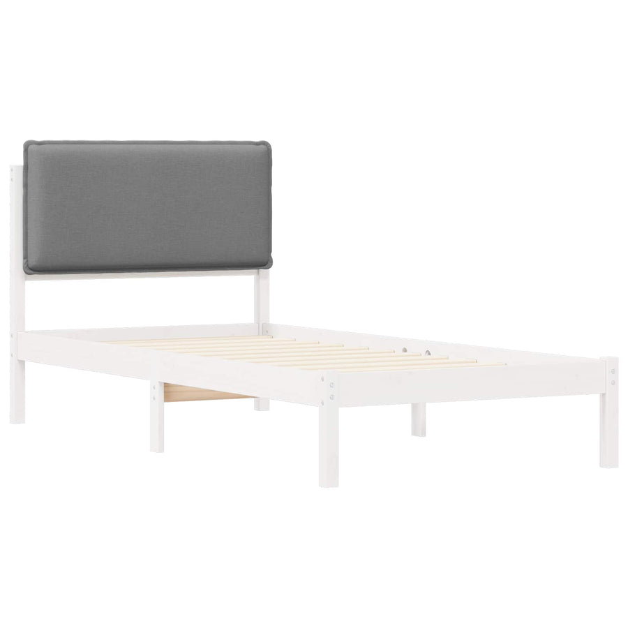 Bedframe met Gevoerd Hoofdgedeelte Lichtgrijs 80 x 200 cm