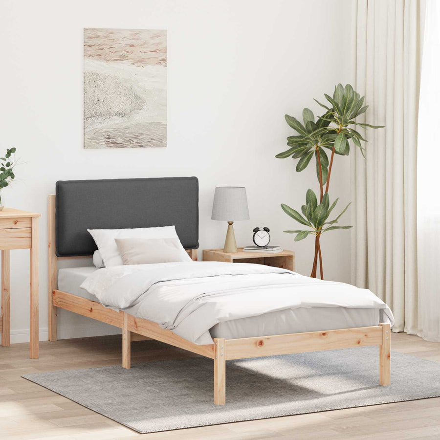 Bedframe met Gevoerd Hoofdgedeelte Donkergrijs 90 x 190 cm