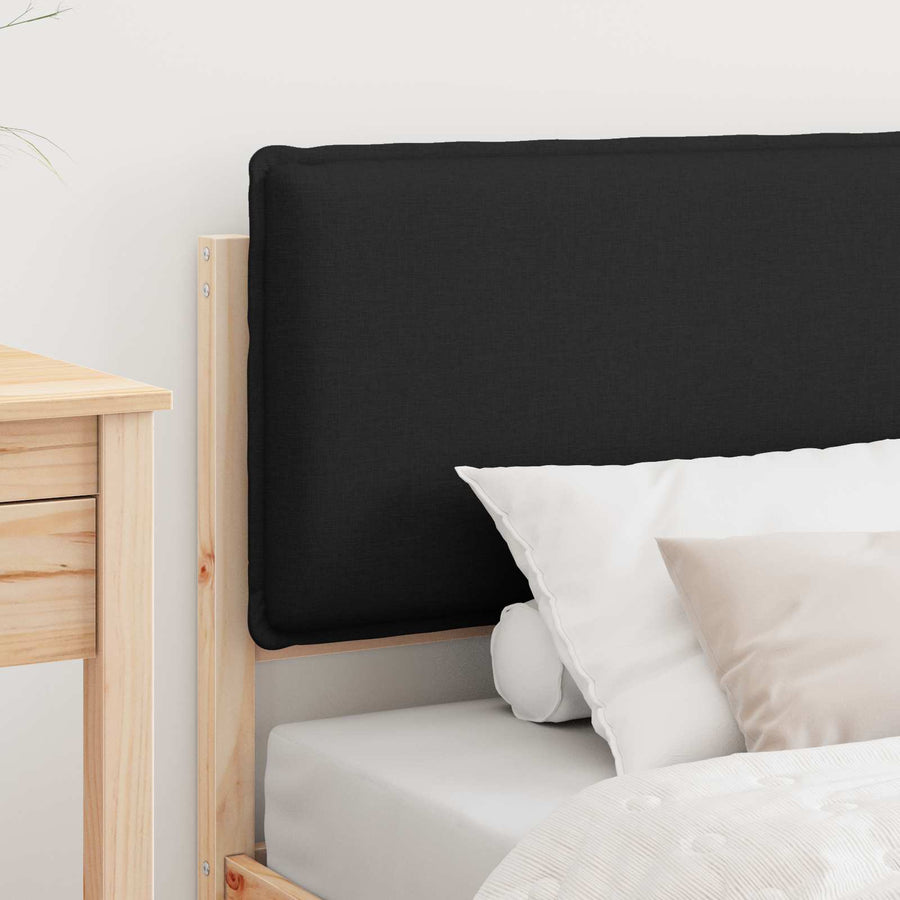 Bedframe met Gevoerd Hoofdgedeelte Zwart 90 x 190 cm