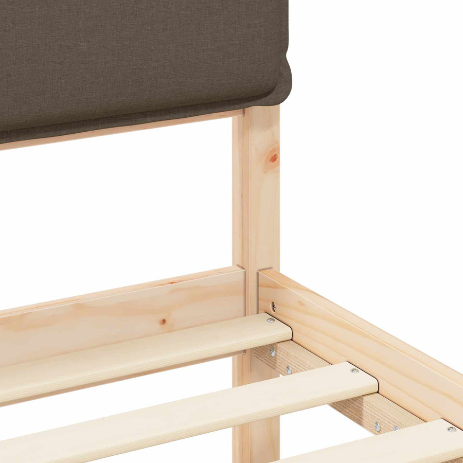 Bedframe met Gevoerd Hoofdgedeelte Taupe 90 x 190 cm