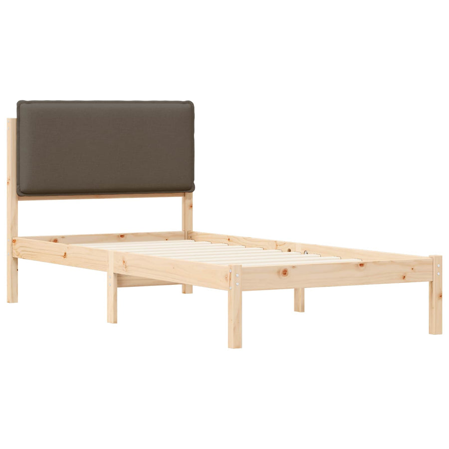 Bedframe met Gevoerd Hoofdgedeelte Taupe 90 x 190 cm